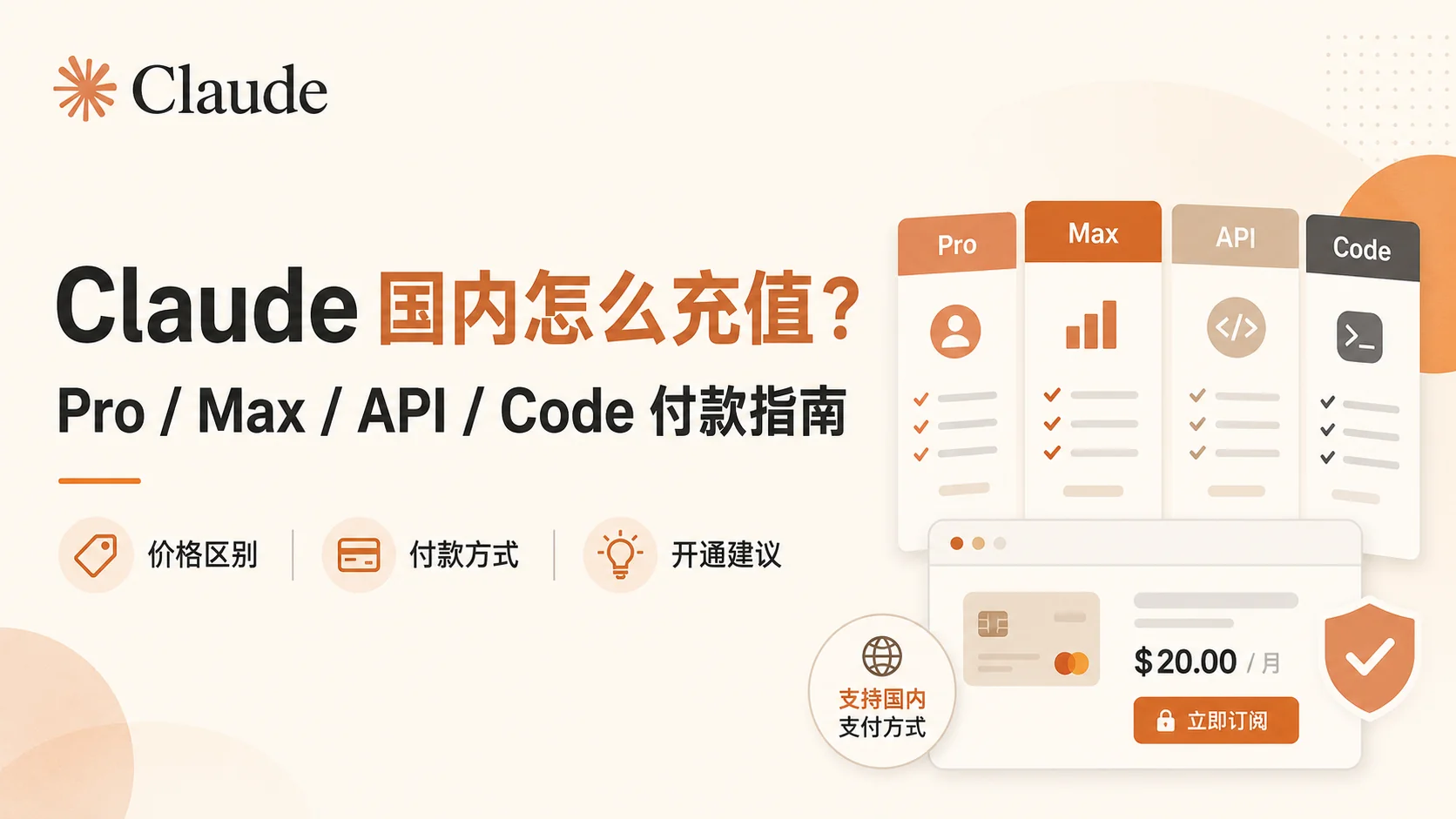 2026 Claude国内怎么充值？Pro、Max、API与Claude Code付款指南