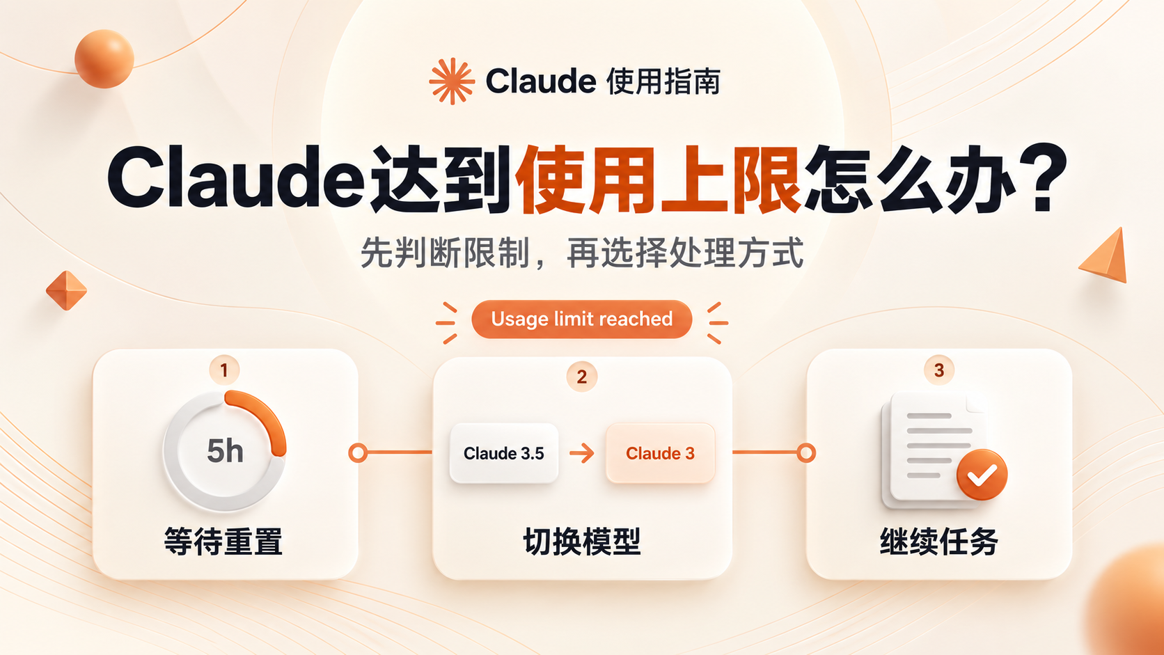 Claude达到使用上限怎么办？重置时间、任务中断与处理方法